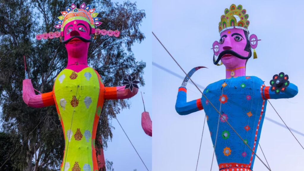 Bisrakh village in Uttar Pradesh mourning Ravana's death during Dussehra, with ancient Shiva temple in the background where villagers perform rituals.