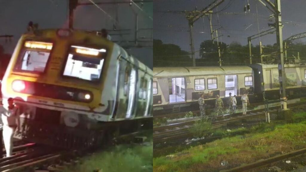 Rear coach of Mumbai local train derails at Kalyan station on Central Railway line, disrupting services but causing no injuries.