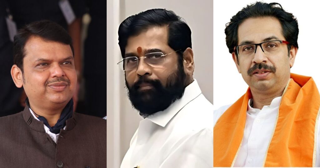 Political discussion on the Maharashtra CM race, highlighting leaders from Mahayuti and Maha Vikas Aghadi alliances amidst the 2024 assembly poll results.