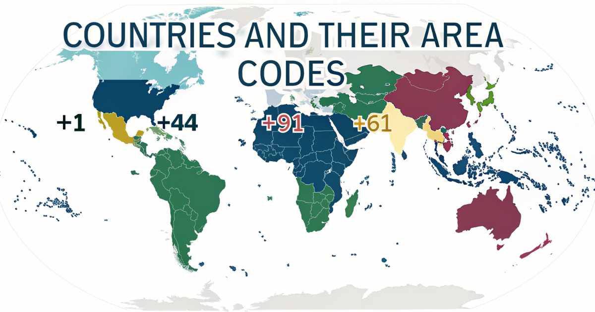 Countries and Their Area Codes