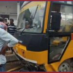 19 Students Injured as Cement Mixer Rams into School Bus on Rajiv Highway in Siddipet